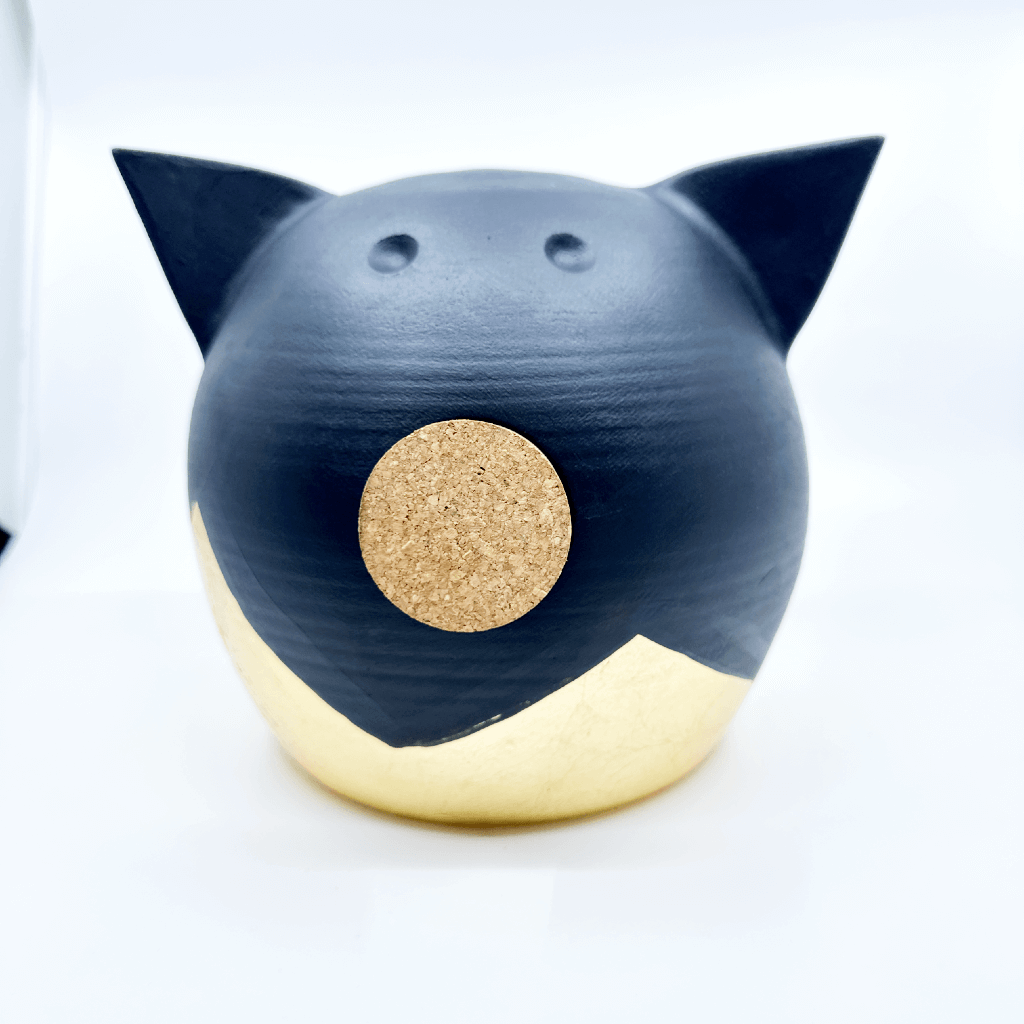 Divided Gold Piggy Bank