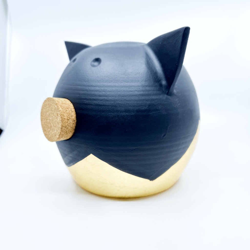 Divided Gold Piggy Bank