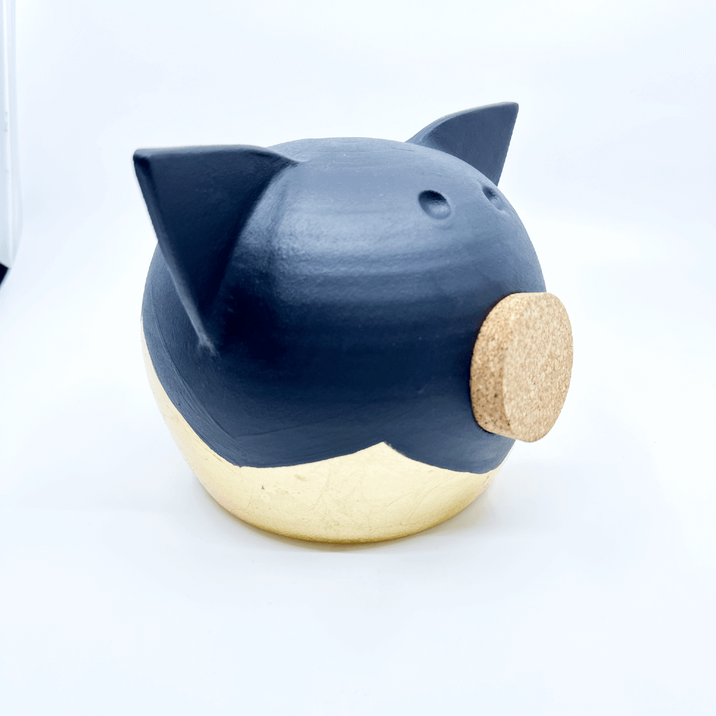 Divided Gold Piggy Bank